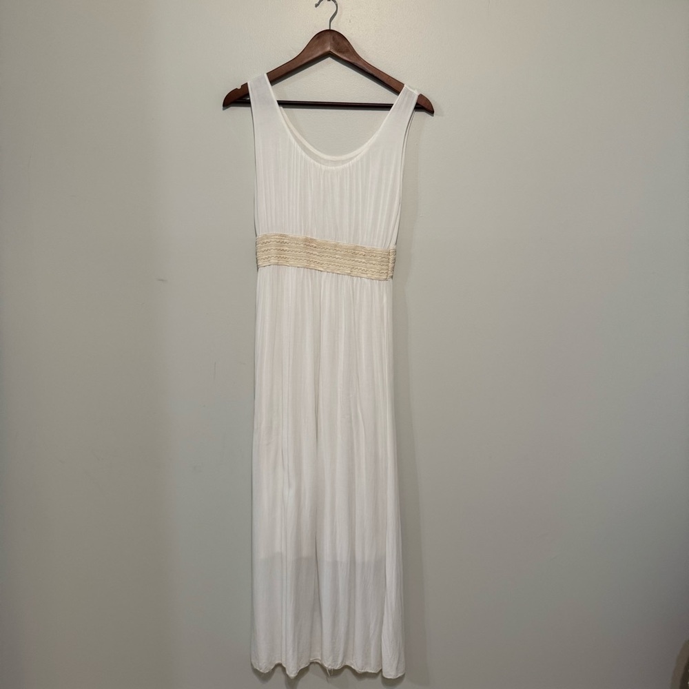 Vintage bohemian cream Midi Dress